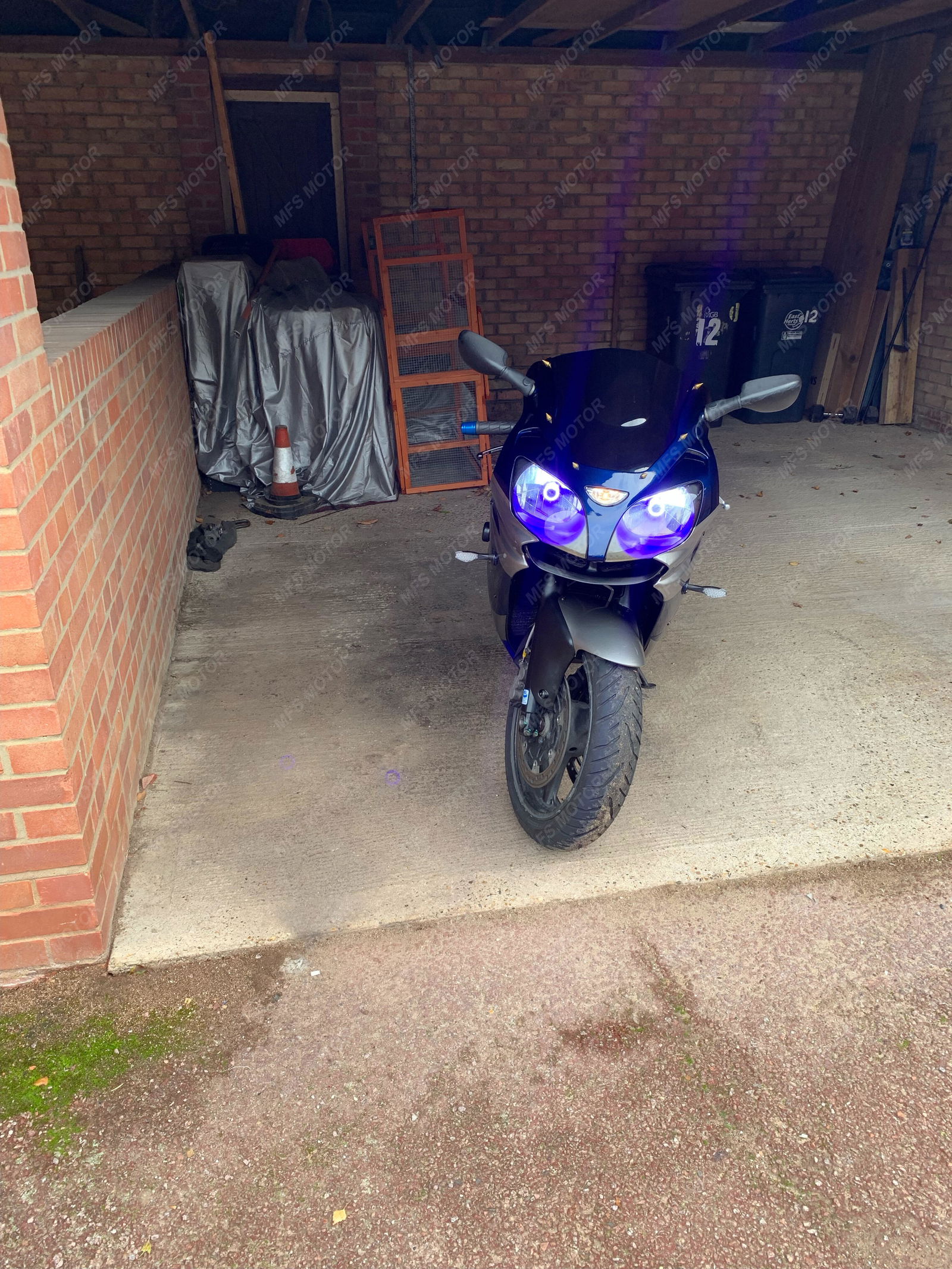 Kawasaki NINJA ZX9R 1998-1999 ABS Fairing - Flame - Blue Black