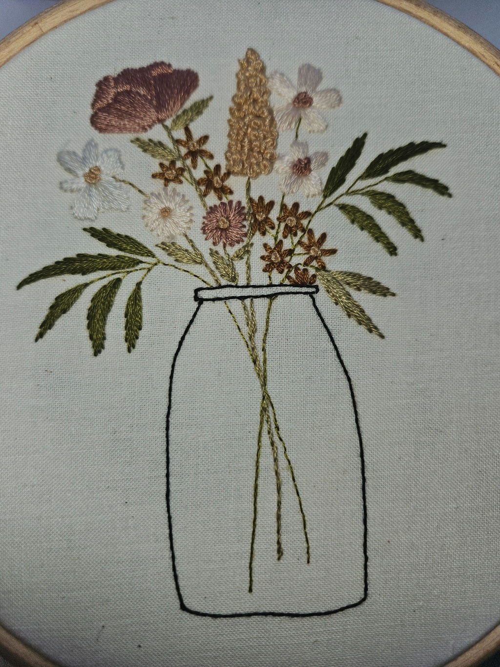 Vibrant Vase Embroidery Pattern