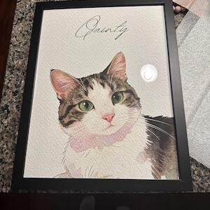 Custom Watercolor Pet Portrait - Pet Photo + Name