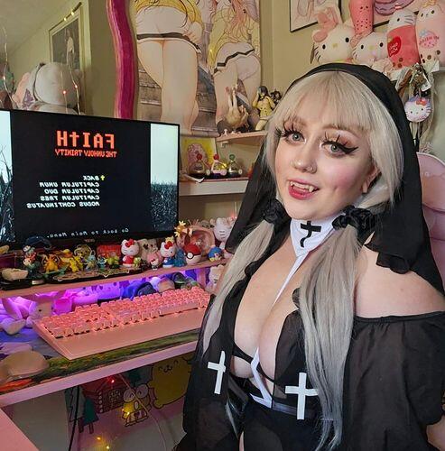 Cosplay Saint/Sinner Sheer Black Nun Set Halloween MF00003