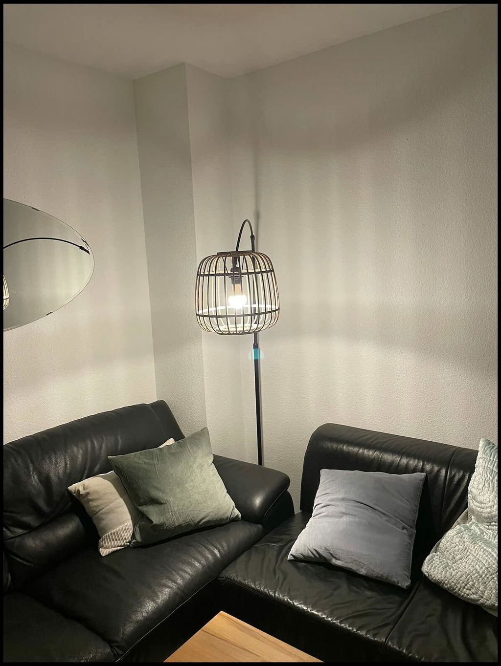 Tischlampe Vintage, Rattan Schreibtischlampe Mit Eisensockel, Boho