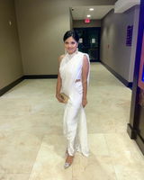 Karishma Chikankari Dhoti Saree, Blouse & Belt - White