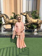 Kashi- Kurta, Sharara and Dupatta Set- Blush Pink