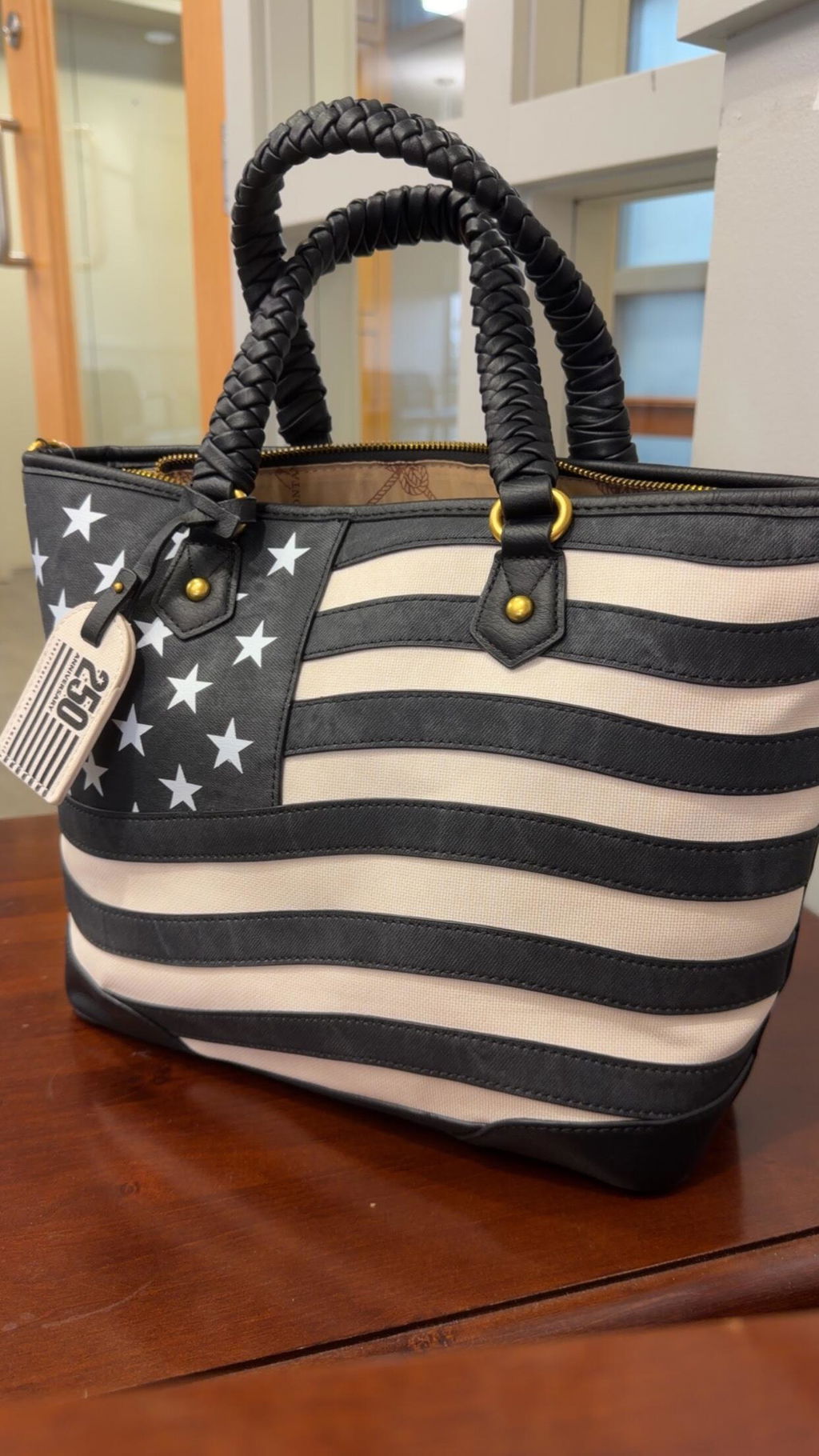 Montana West Vintage American Flag Tote Bag
