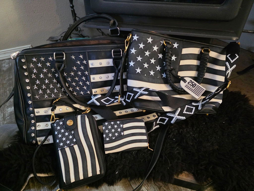 Montana West Vintage American Flag Tote Bag