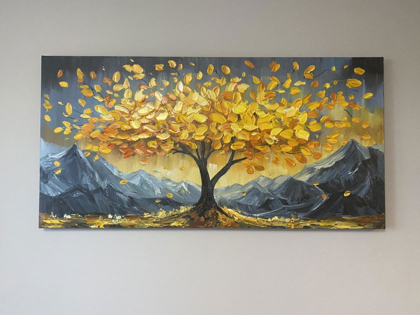 Textured Mountain Landscape Oil Painting | Wall Art – MontCarta
