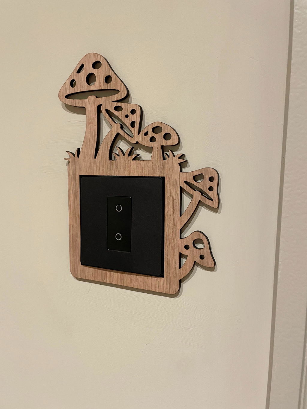 5 Toadstool Light Switch Surround - Wood
