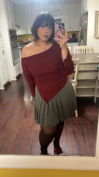 Plus Size Pleated Mini Skirt-Dark Grey