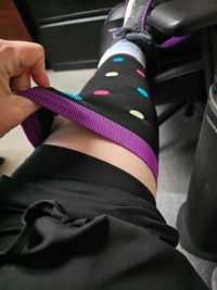 Plus Size Compression Leg Sleeves - Purple Dot
