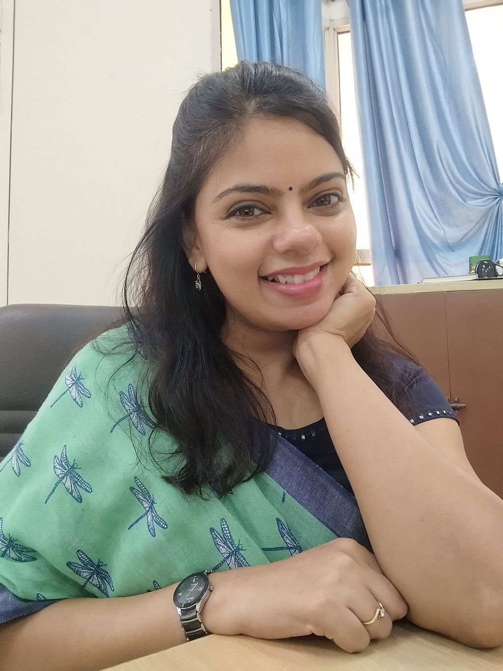 Dragonflies & Wind Handwoven Mulmul Cotton Printed Saree