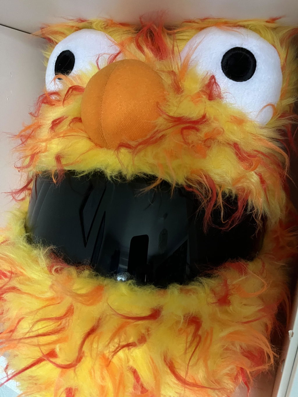 big fluffy orange monster motorcycle helmet HAX Impulse Devour Matte Motorcycle Helmet Cover - Red,