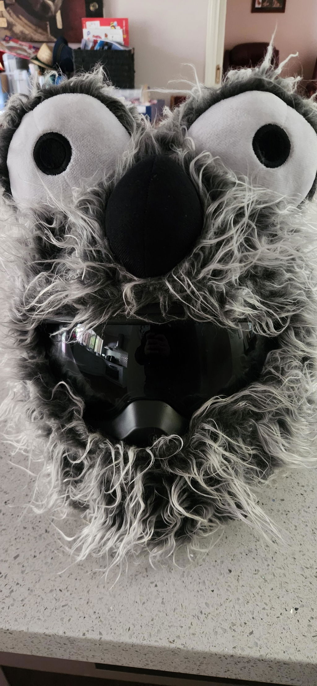 fuzzy motorcycle helmet Cover - Rainbow Long Fur its actually stretchy nylonish material with a big bit of elastic around the bottom to hold them firmly to the helmet Fuzzy Helmets : r/motorcycle
