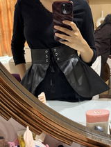 Samantha Genuine Leather Peplum Belt
