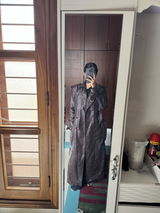 Deliah Burgundy Leather Trench Coat