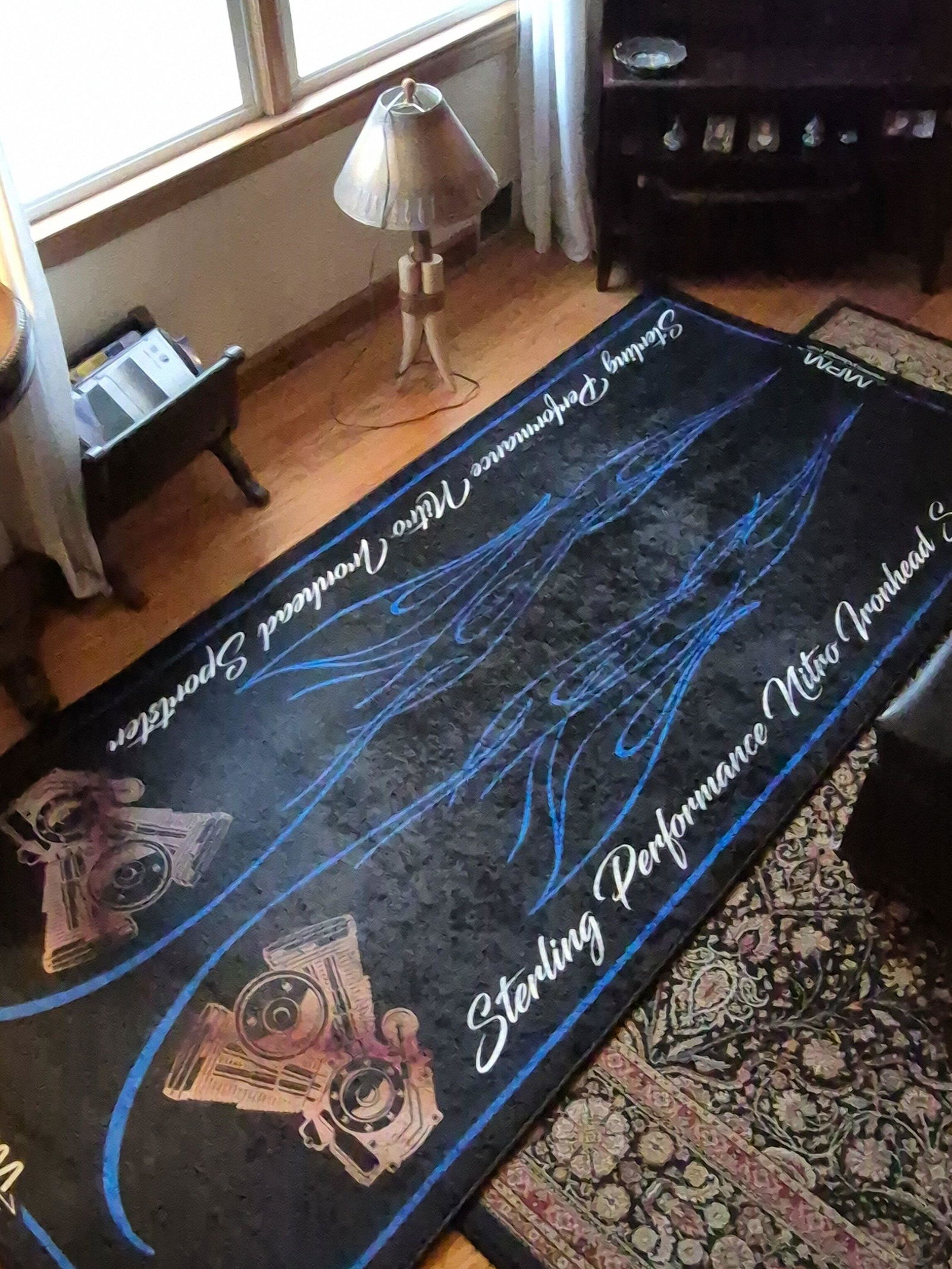 MPM Husqvarna Motorcycle Garage & Pit Mats | Custom & Personalized