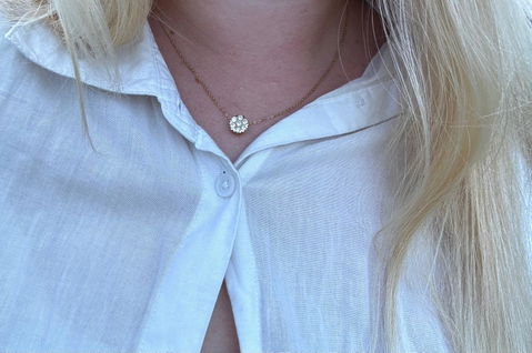 Classic Cluster Flower Moissanite Necklace