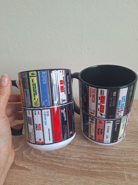 80s Singles Cassette Collection Retro Accent Edge-to-Edge Printed Mug