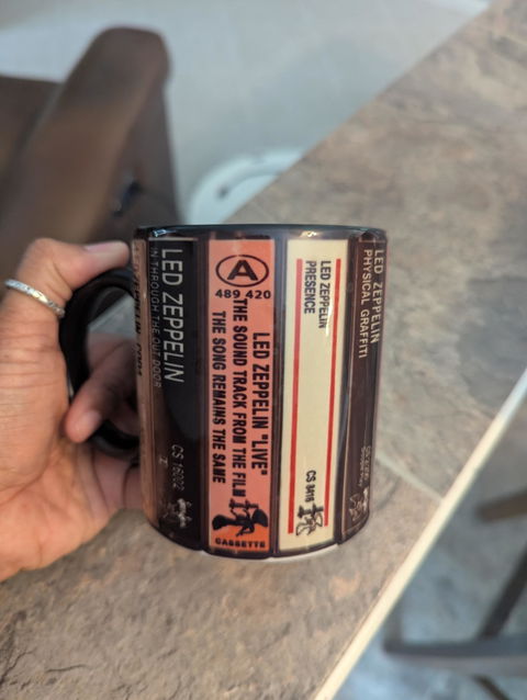 Led Zeppelin Albums Cassette Collection Retro Accent Mug