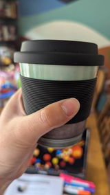 Blue Ceramic Travel Mug with Lid