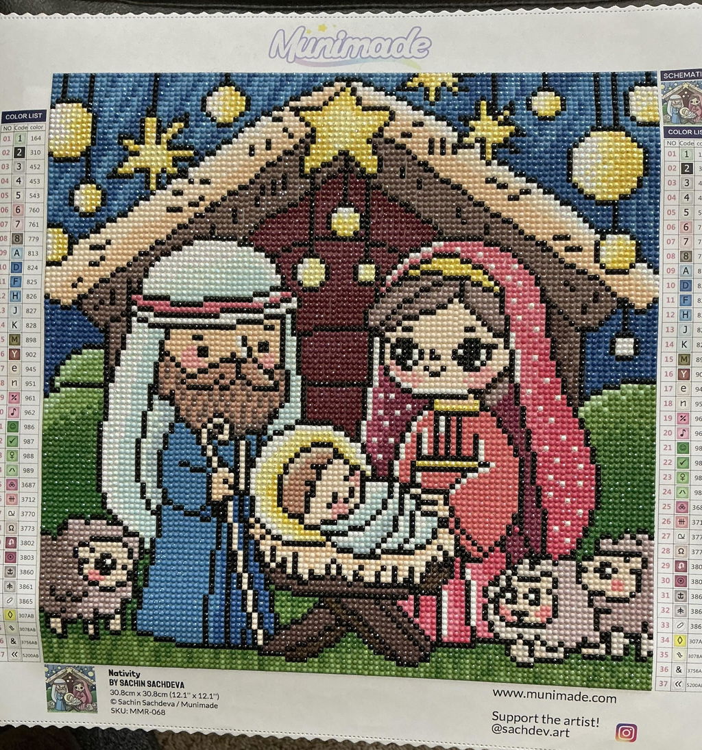 'Nativity' by Sachin Sachdeva, Diamond Painting Canvas Kit (068)