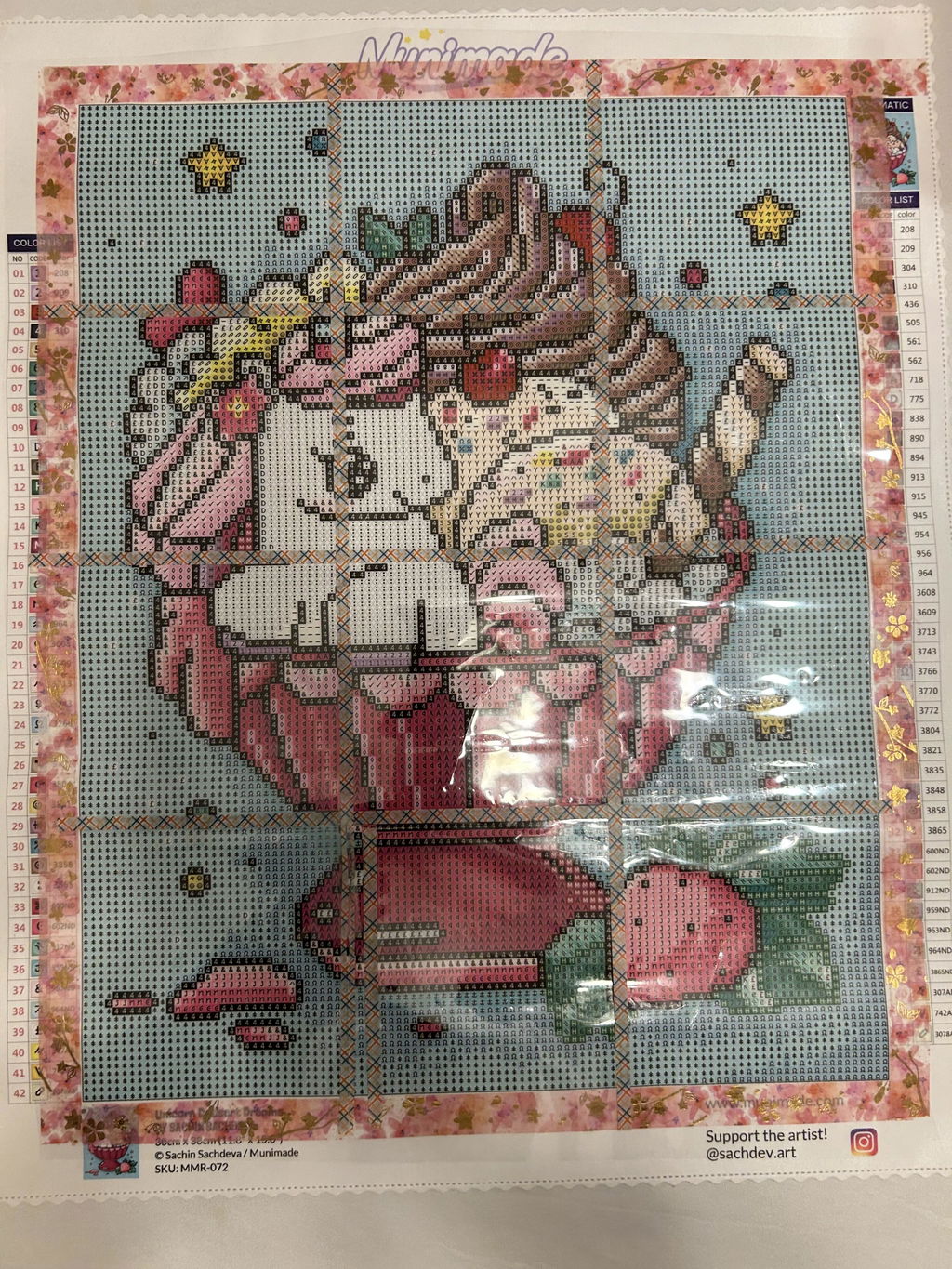 'Unicorn Dessert Dreams' by Sachin Sachdeva, Diamond Painting Canvas Kit (072)