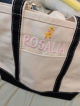 Personalized Boat Bag | Canvas Tote Bag | School Tote Bag | Embroidered Boat Bag | Beach Tote | Name Tote Bag