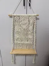 Macramé Wood Hanging Wall Shelf