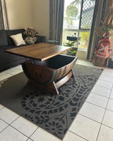Wine Barrel Coffee Table – Round Oak Barrel Table