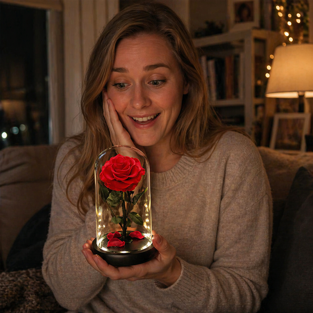 Forever Rose in Glass Dome Forever in Bloom