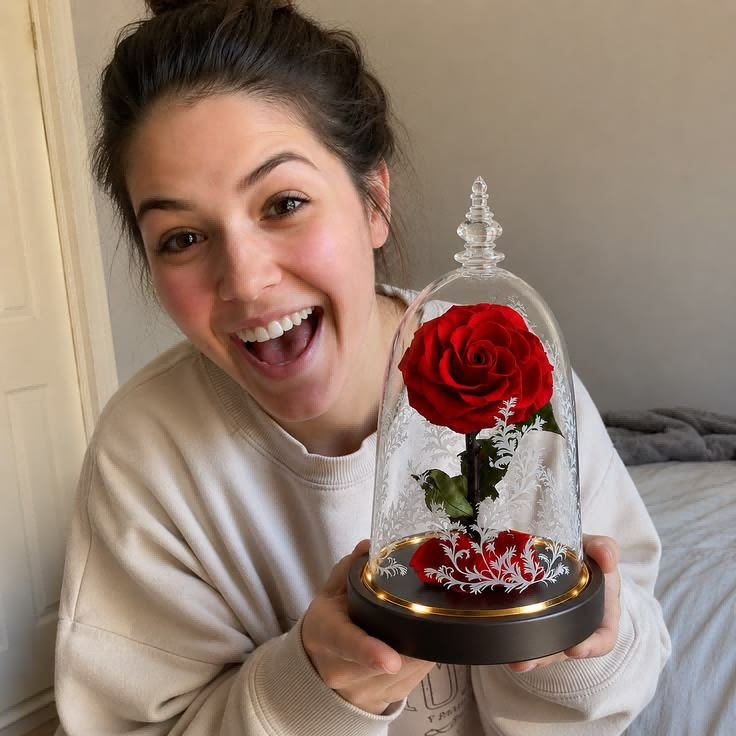 Enchant Her Forever - Beauty and the Beast Forever Rose in Glass Dome