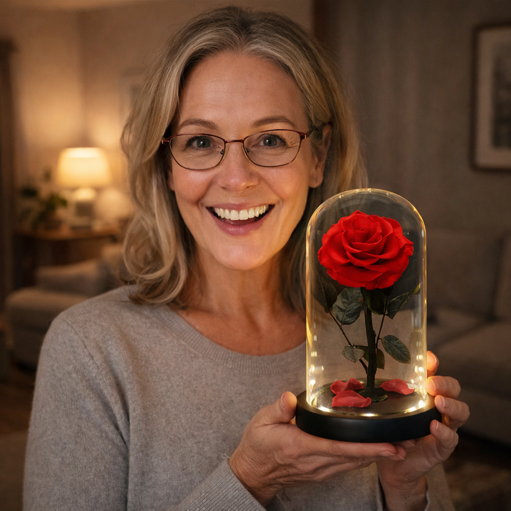 Forever Rose in Glass Dome Forever in Bloom