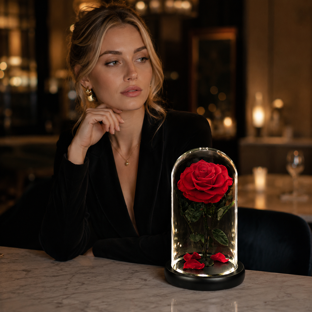 Forever Rose in Glass Dome Forever in Bloom