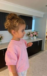 Élise Puff Knit Top - Petal Pink