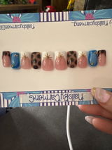 Teal tortoise tip Acrylic Press on nails
