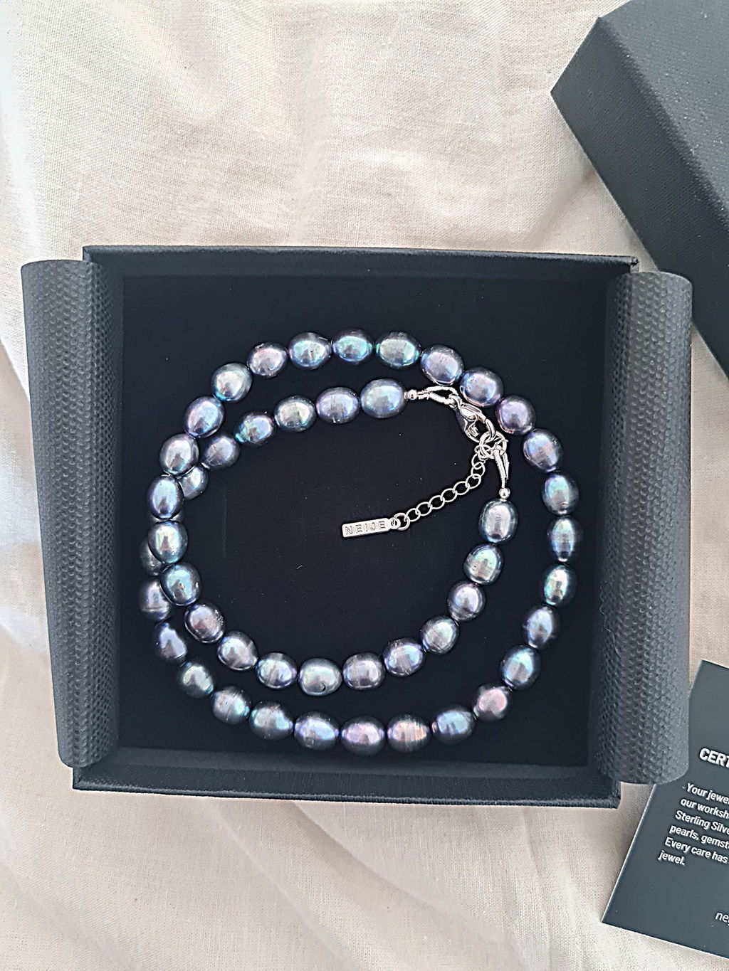Collier Monte-Cristo Perles d'eau douce Noires