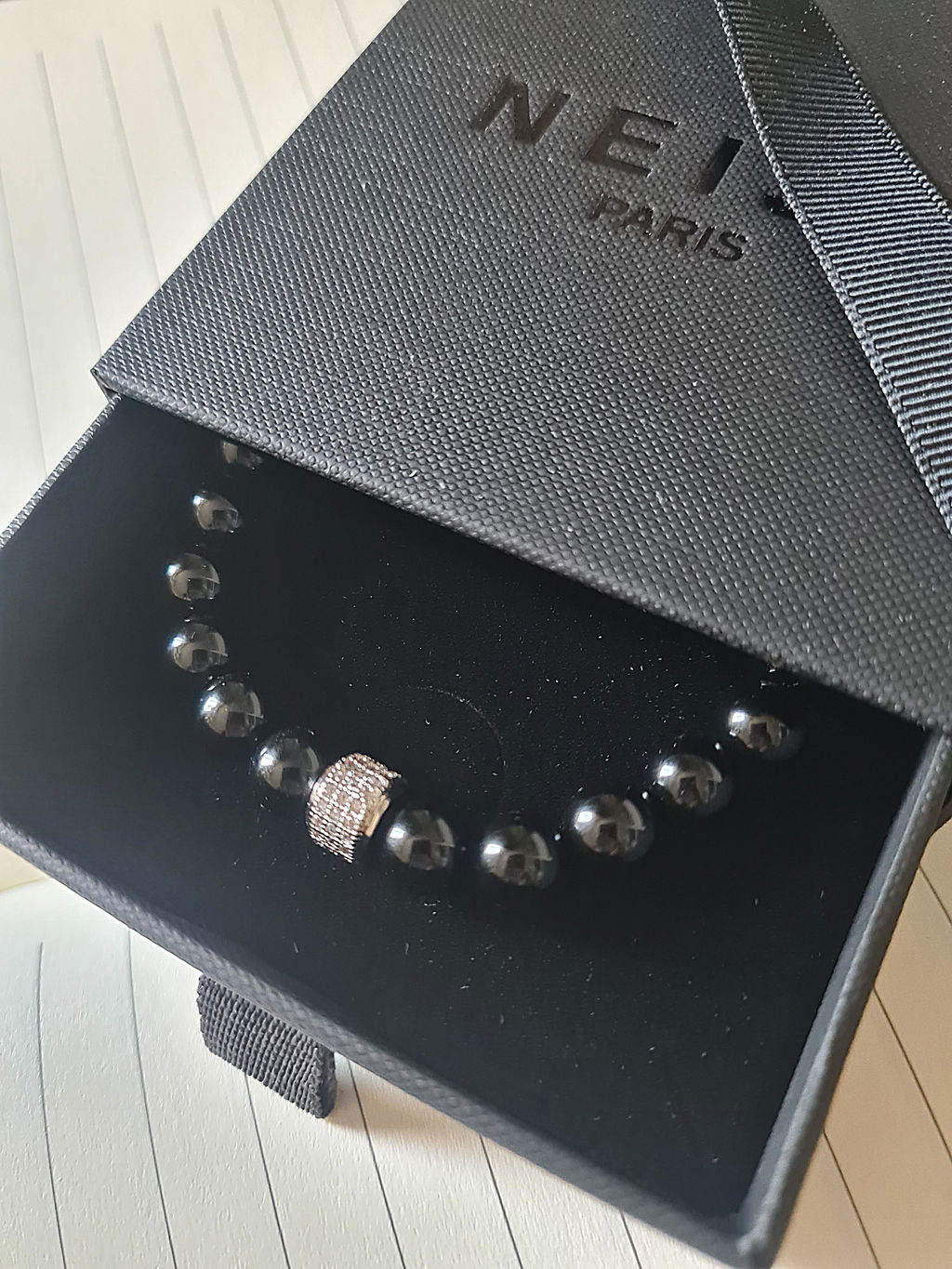 Bracelet Dorian Onyx Or Blanc