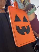 Jack-O-Lantern Halloween Badge ID Card Holder