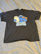 Protein Monster Gym T-Shirt - Funny Fitness Tee for Protein Lovers, Lifters & Gym Bros - Meme Workout Tshirt for Gains