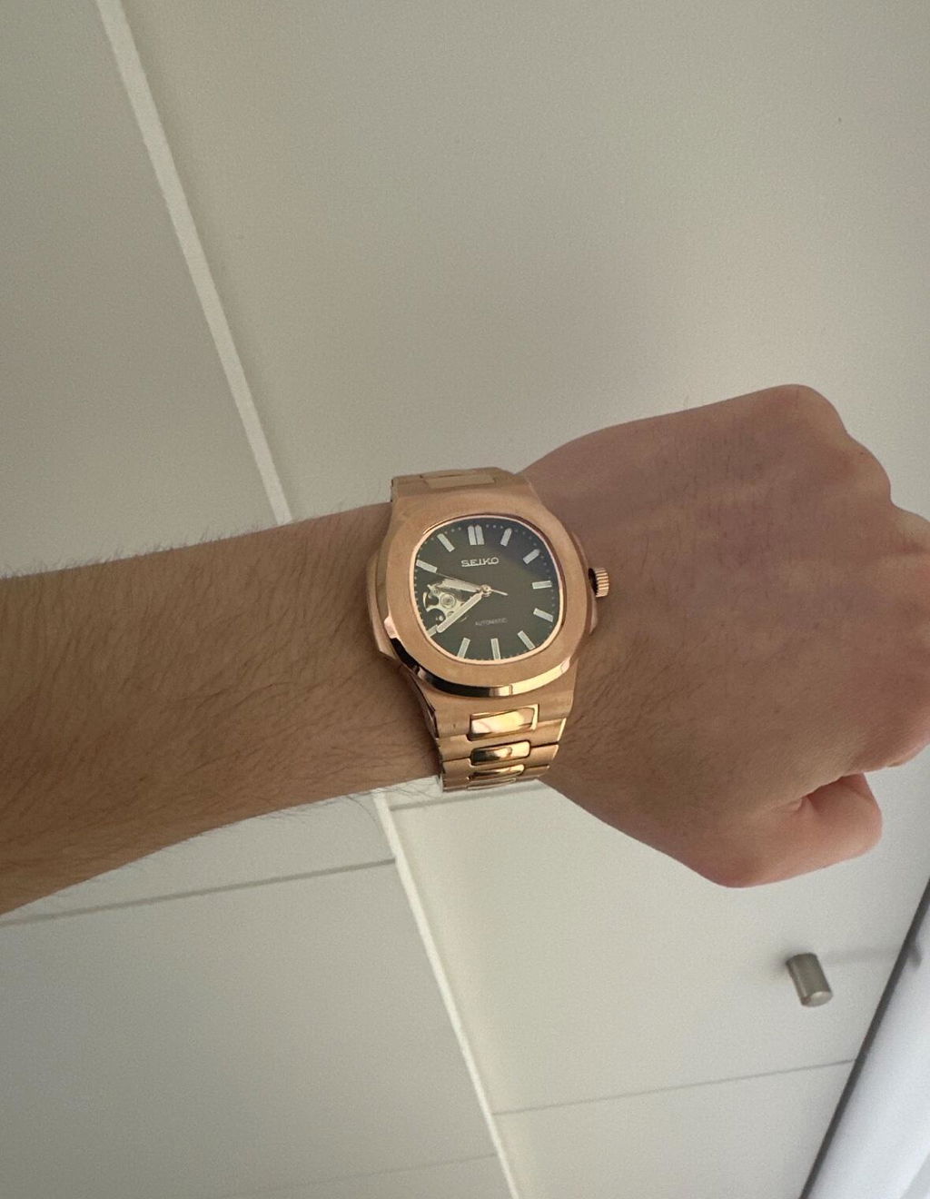 Seiko Nautilus Open Heart Homage – Rose Gold, NH38 Automatic, 40mm