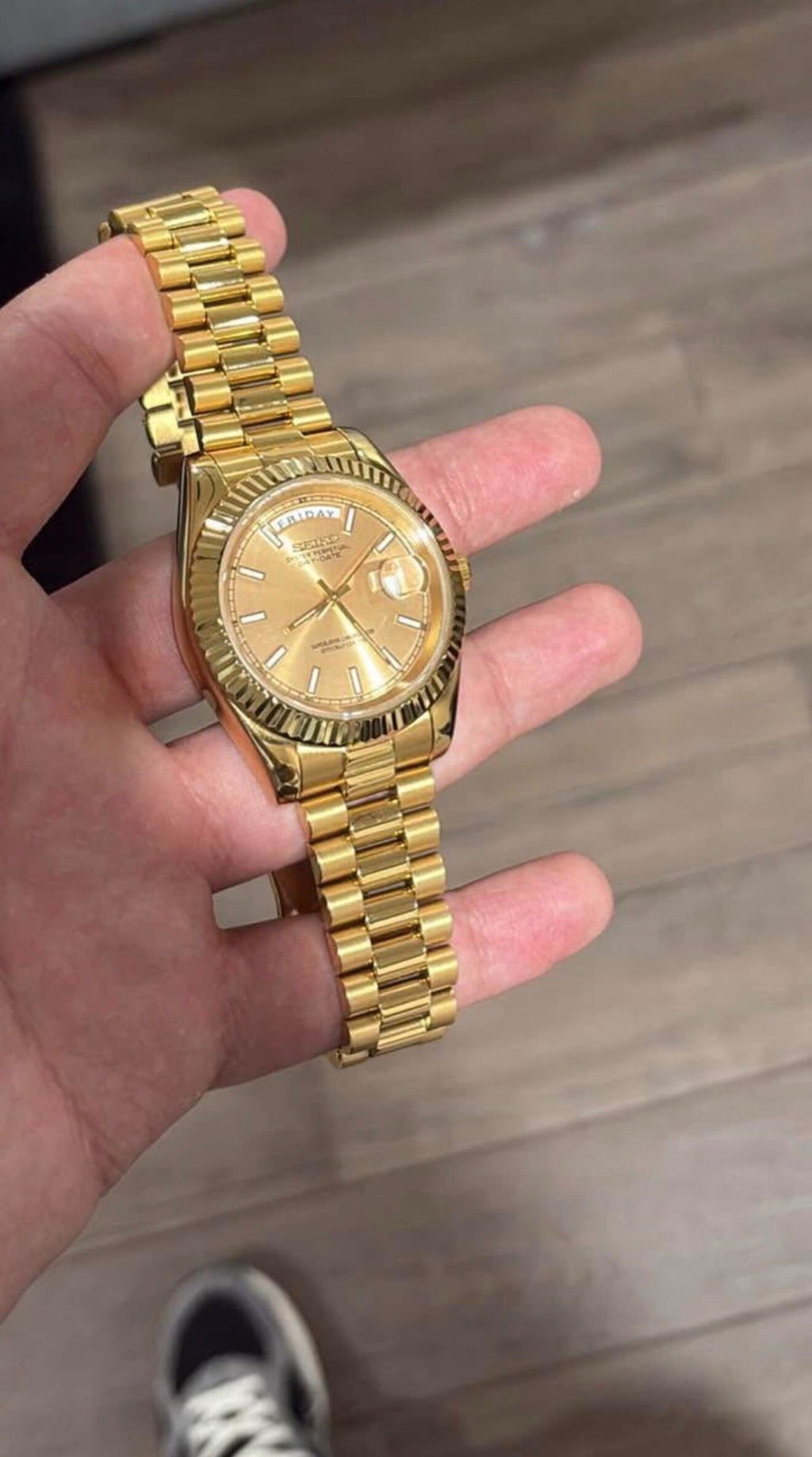Seiko Day-Date Homage Watch – Full Gold, Miyota 8285, 36/39mm