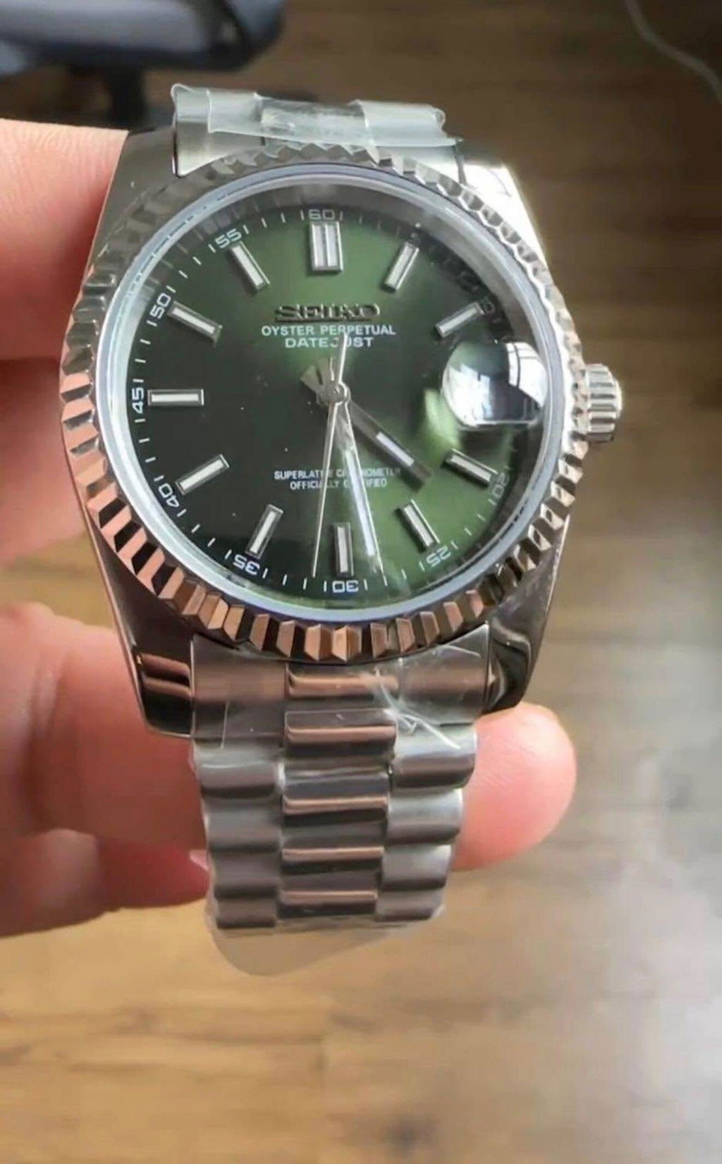 Seiko Datejust Homage Watch – Olive Green Dial, NH35, 36/39mm