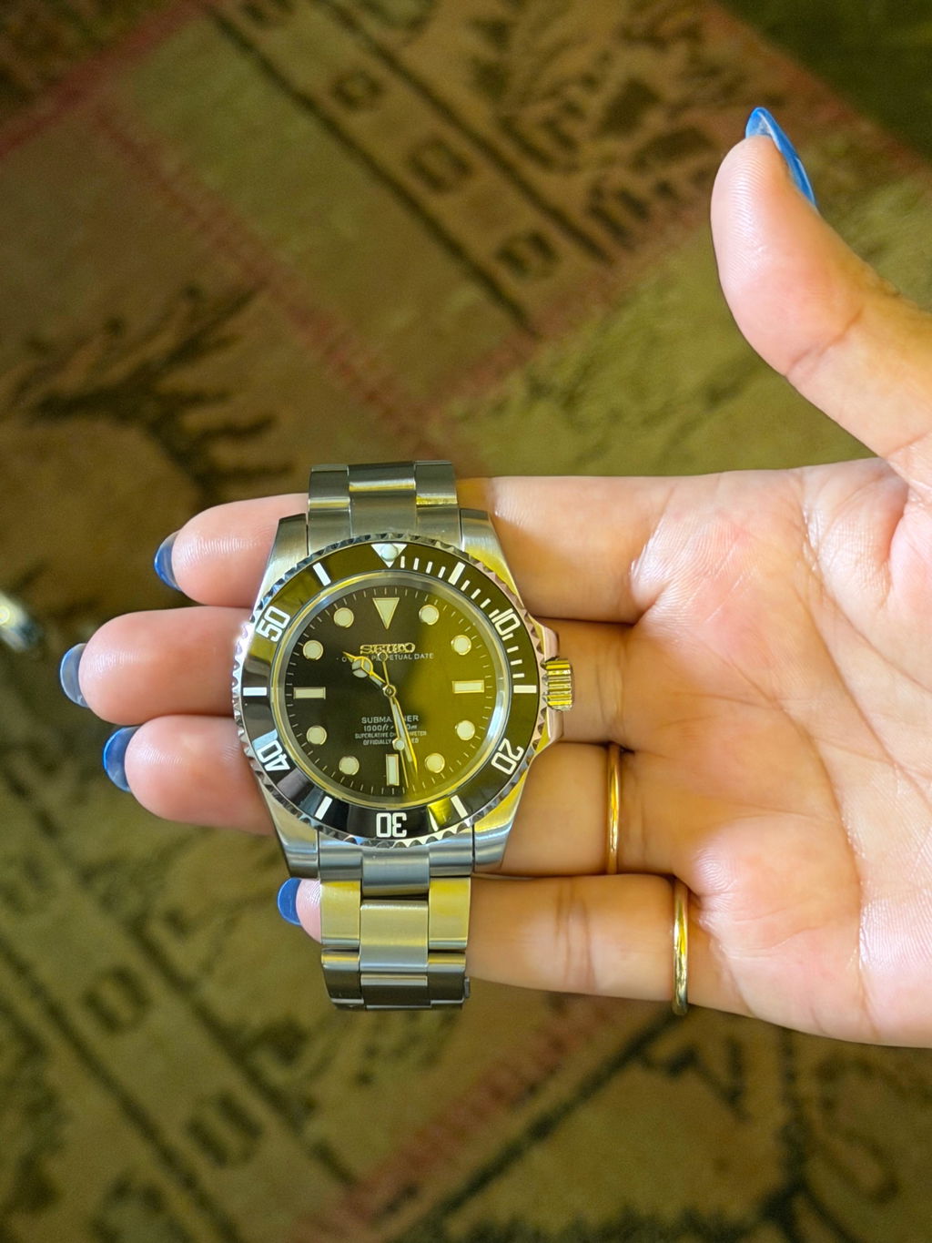 Seiko Yachtmaster Homage Watch – Yellow Gold, Black Dial, NH35