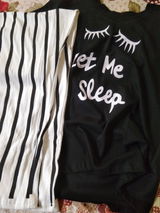 Black Never Give Up Printed Night Suit