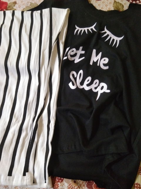 Black Never Give Up Printed Night Suit