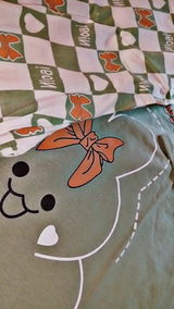 Olive Green Printed Night Suit