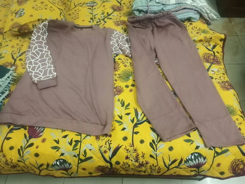 Winter Graffe Printed Long Sleeves 2 PC Co-Ord Set