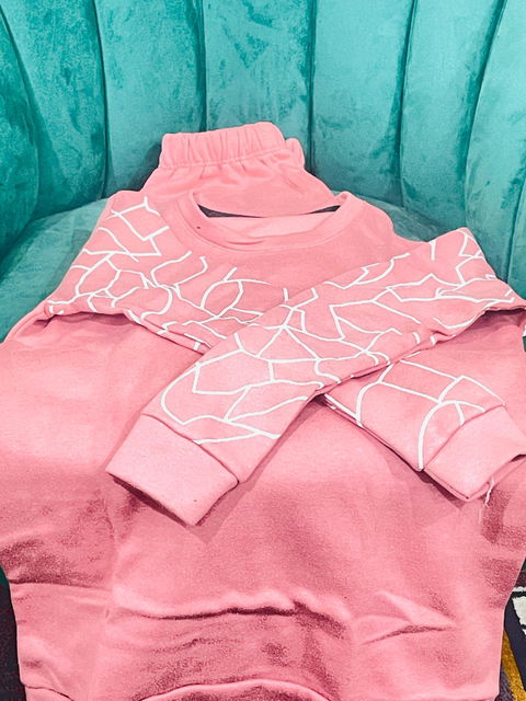 Winter Graffe Printed Long Sleeves 2 PC Co-Ord Set
