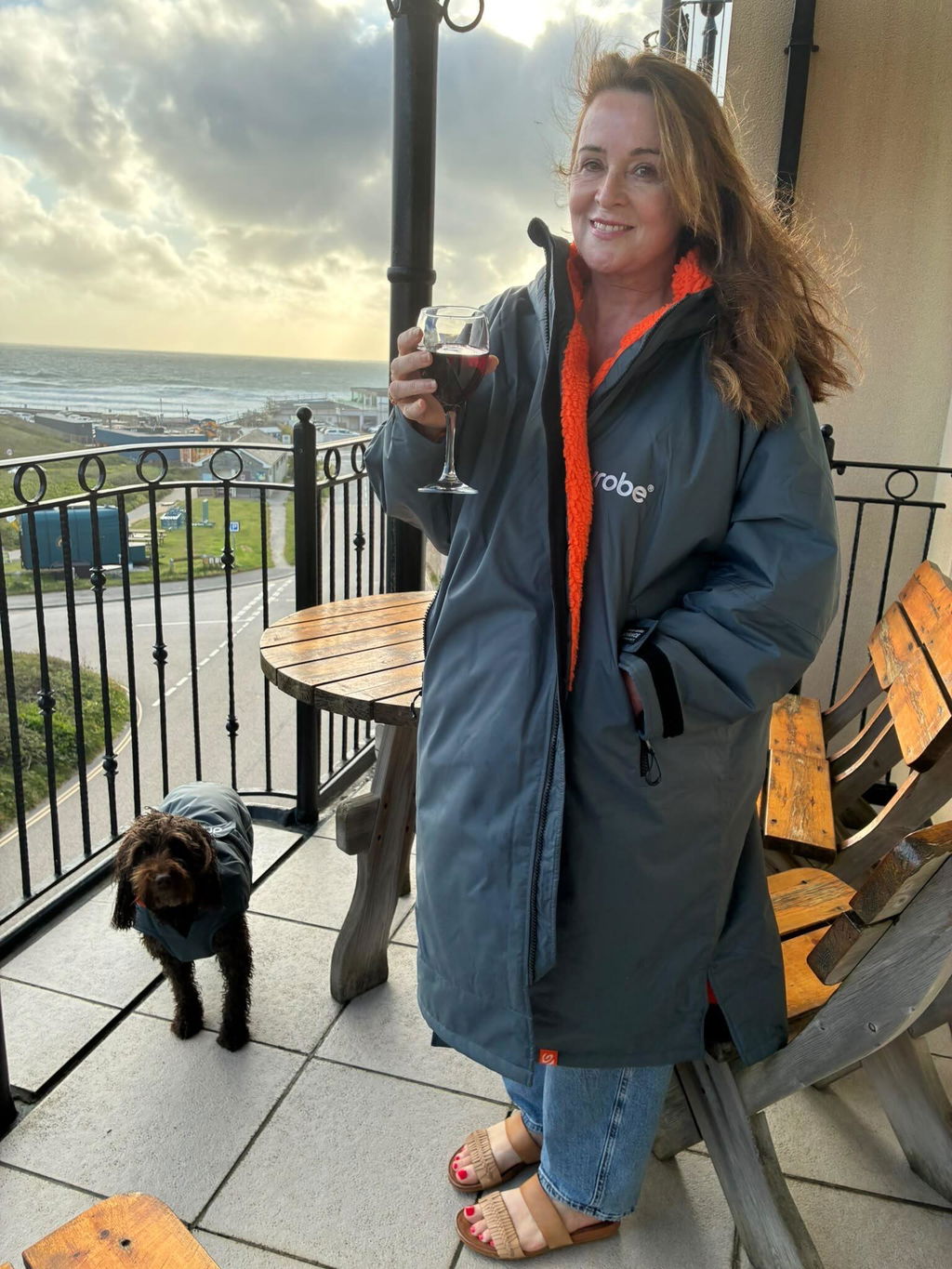 DryRobe V3 Adult Long Sleeve Dark Grey / Orange