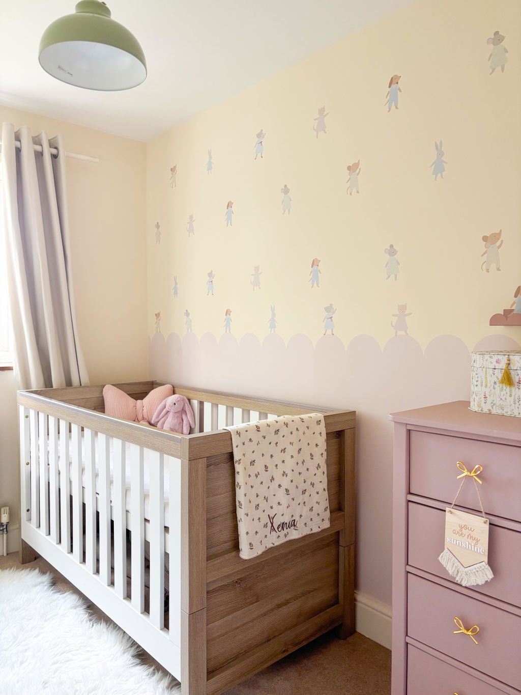 Block Coloured Scalloped Panel Wall Sticker