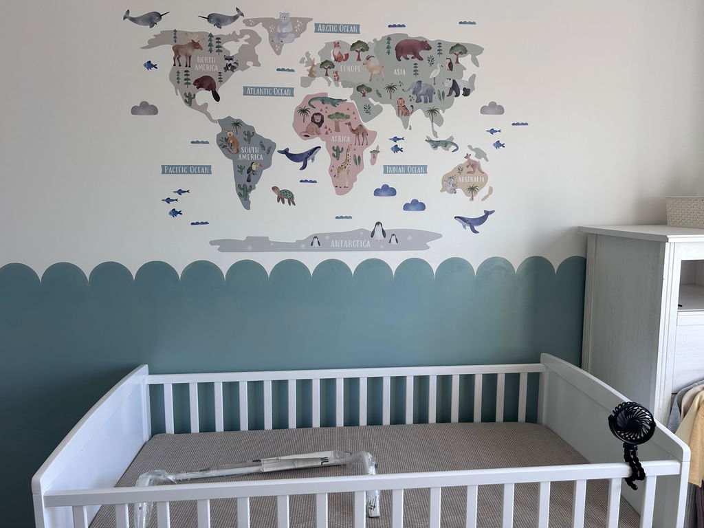 Animal World Map Nursery Wall Sticker